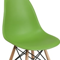Flash bútorok Elon sorozat zöld műanyag szék fa lábakkal