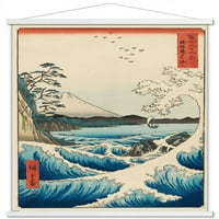 Hiroshige-a tenger Satta fal poszter fa mágneses keret, 22.375 34