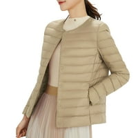 drpgunly Női dzsekik, csomagolható Ultra könnyű rövid Le, női kabát Khaki XL