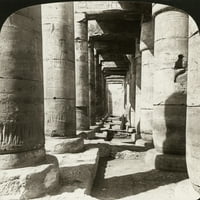 Egyiptom: Abüdosz, C1910. N ' The Second Hypostyle Hall, I. Sethos Temploma, Abydos, Egyiptom. Sztereográf, C1910.