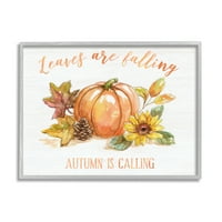 Levelek Hullás őszi hívás érzelmek Pumpkin Pinecone napraforgó keretes festmény művészeti nyomatok