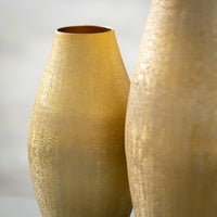 Sullivans fényes csiszolt arany fém váza készlet 2, 18H & 11.5H arany