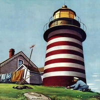Marmont Hill Lighthouse Keeper Stevan Dohanos festmény nyomtatás vászonra