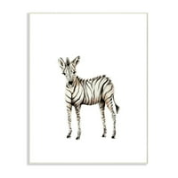A gyerekek szobája Stupell Baby Zebra illusztráció fali plakett művészet, 0. 15