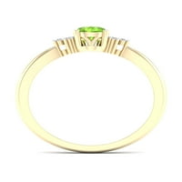 Imperial drágakő 10K sárga arany körte vágás peridot ct tw gyémánt női gyűrű