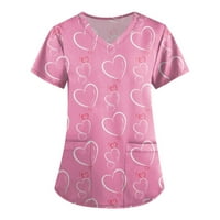 Női blúzok V-nyakú divat blúz grafikus nyomatok női plusz ingek rövid ujjú nyári felsők Rózsaszín XXXL