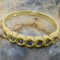 Brit készült szilárd 9k Sárga Arany természetes zafír női évforduló gyűrű - méret opciók-méret 10.25