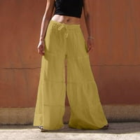 Capri nadrág Női Lounge nadrág széles láb nyomtatott vágott fenék bő nadrág Sweatpants zsebekkel
