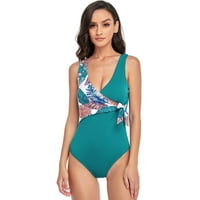 Női fürdőruhák Spliced speciális szövet Bikini készletek egy fürdőruha női Zöld XXL