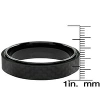 Tengerparti ékszerek fekete bevont rozsdamentes acél szénszálas gyűrű