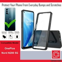 Kapszula tok kompatibilis a OnePlus Nord N 5G-vel [aranyos Fusion Gel Hybrid Design Heavy Duty Slim Soft Grip Fekete