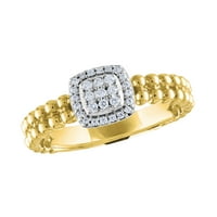 Ragyogó finom ékszerek cttw gyémánt divat gyűrű ezüst 14K sárga aranyozott