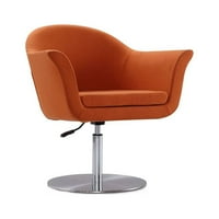 Voyager narancs és szálcsiszolt fém szőtt forgatható állítható akcentussal szék