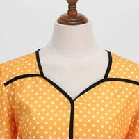 Bazyrey nyári ruhák nőknek szilárd Ruhák Női V-nyakú Divat Rövid ujjú Fit & Flare ruhák sárga 2XL