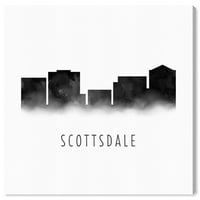 Wynwood Studio Cities and Skylines Wall Art vászon nyomatok 'Scottsdale akvarell' Egyesült Államok városok - fekete,