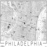 Philadelphia Térkép Fali Poszter, 22.375 34