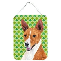 Carolines Treasures SC9307DS Basenji St. Patricks Day Shamrock portré fal vagy ajtó függő nyomatok, 12x16