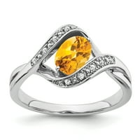 Primal arany karátos fehér arany citrin és gyémánt gyűrű
