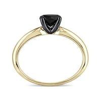 Carat T.W. Fekete gyémánt 14KT sárga arany pasziánsz gyűrű