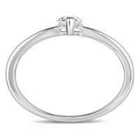 Carat T.W. Marquise-vágott gyémánt 14KT fehérarany pasziánsz eljegyzési gyűrű