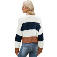 Női divat pulóver Hosszú ujjú kötött puha pulóver pulóverek Side Split