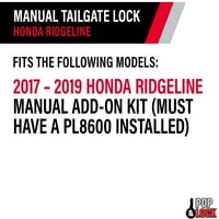 Pop & Lock PL kézi csomagtérajtó zár Kiegészítő készlet 2017-hez-Honda Ridgeline, Fekete