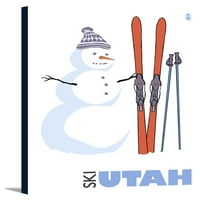 Hóember sílécekkel-Utah-Lantern Press eredeti poszter