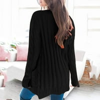 Ketyyh-chn Túlméretezett női pulóverek hosszú ujjú Túlméretezett Nyitott első pulóverek kabát fekete,2XL