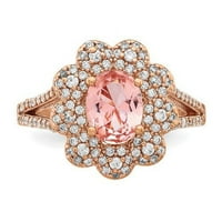 Primal Ezüst Ezüst Rózsa aranyozott utánzat rózsaszín zafír és fehér köbös cirkónium gyűrű