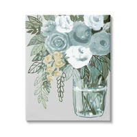 Stupell Industries egyszerű virág csokor elrendezése üveg váza illusztráció festmények Galéria-csomagolt vászon nyomtatás