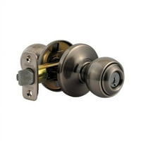 Kwikset 400P-15AV Polo Knob bejárati ajtózár új alvázmal, 6AL reteszel és RCS sztrájk antik nikkel kivitelben