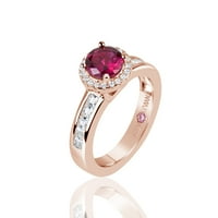 Collection Rose Sterling ezüst létrehozott rubin kerek vágott gyűrű