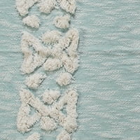 Birch Harbor Kék-fehér szegélyezett kézzel szőtt szerves pamut Dobó takaró