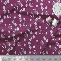 Soimoi Pink Poly Georgette Szövet levelek & Madhabilata virágos nyomtatási szövet által Udvar széles