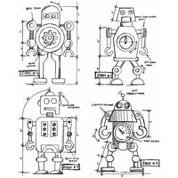 Tim Holtz Ragaszkodnak Bélyegek 7 X8. 5 - Robotok Blueprint