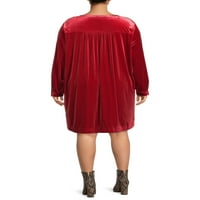 Terra & Sky női plusz méretű bársonyos tunika ruha