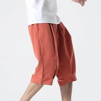 Homadles férfi Stretch Cargo rövidnadrág-Alkalmi Divat Laza divatos rövidnadrág narancssárga Méret XL