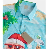 Karácsonyi Hawaii ingek férfiaknak Rövid ujjú Tengerparti ing virágos alkalmi gombos ingek
