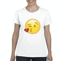 - Női póló Rövid ujjú-Emoji Winky Face