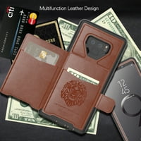 : Kona vegán bőr fólió pénztárca tok és szelfi bot Mini állvány 2. A Samsung Galaxy Note -hez - Kickstand, Card Slots,