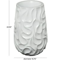 Decmode 24 hullám ihlette texturált fehér gyanta váza