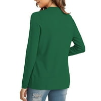 Lroplie kabátok Női Hosszú ujjú Női felsők szilárd kevésbé kötött pulóver kardigán zöld L