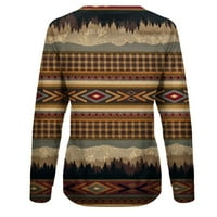 Női nyugati azték pulóver Hosszú ujjú Könnyű pulóver Vintage felsők Pulóver Etnikai grafikus őszi csíkos pólók felsők