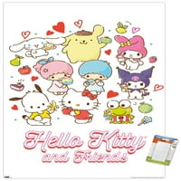 Hello Kitty és barátai-Kawaii kedvenc ízek fali poszter, 22.375 34
