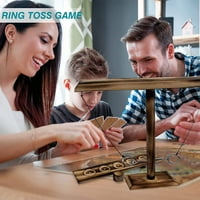 Ring Toss játékok felnőtteknek gyerekeknek, kültéri beltéri kézzel készített fából készült Hookey Ring Toss játék