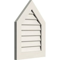 Ekena Millwork 28 W 32 H Peaked Top Gable Vent Pitch: Funkcionális, PVC Gable Vent W 1 4 Sík burkolat keret