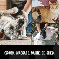 HandsOn Pet Grooming kesztyű-szabadalmaztatott Ranked, díjnyertes vedlés, Fürdés, & napi ápolás kesztyű-gyengéd kefe