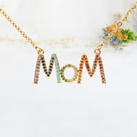 Strasszos nyaklánc színes cirkon nyaklánc anya ajándék gyönyörű Anyák napja medál nő