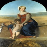 Madonna. Az Aratás Szüze. Olaj, 1819, Eugene Delacroix. Poszter nyomtatás