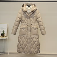 KaLI_store Női kabátok alkalmi őszi női Teljes cipzáras gyapjú kabát puha meleg Hosszú ujjú zsebekkel téli kabátok